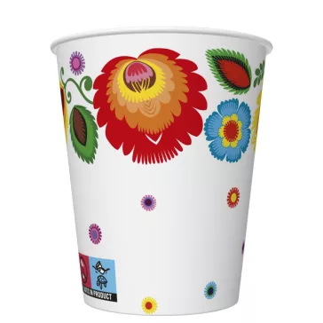 Színes Cutout papír pohár 8 db-os 250 ml