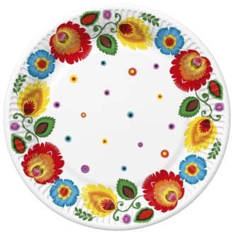 Színes Cutout papírtányér 8 db-os 18 cm