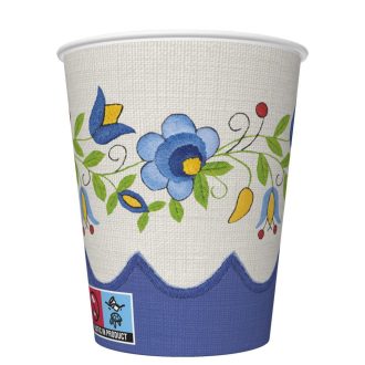 Hímzés Folk papír pohár 8 db-os 250 ml