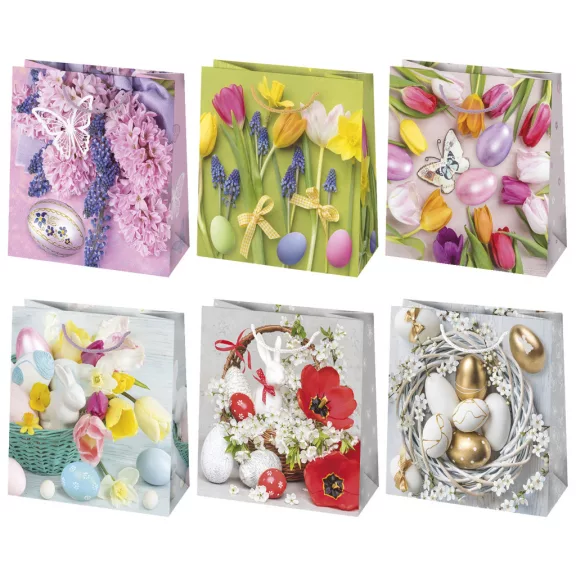 Húsvét Spring papír ajándéktasak, ajándékzacskó 15,5x15,5x8 cm Húsvét Spring papír ajándéktasak, ajándékzacskó 15,5x15,5x8 cm