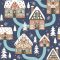 Karácsonyi Gingerbread Houses Navy szalvéta 20 db-os 33x33 cm