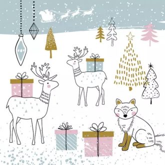Karácsonyi Winter Animals szalvéta 20 db-os 33x33 cm