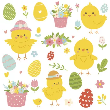 Húsvét Cheerful Chicks szalvéta 20 db-os 33x33 cm