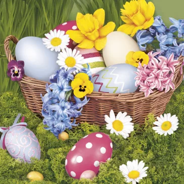 Húsvét Vivid Basket szalvéta 20 db-os 33x33 cm