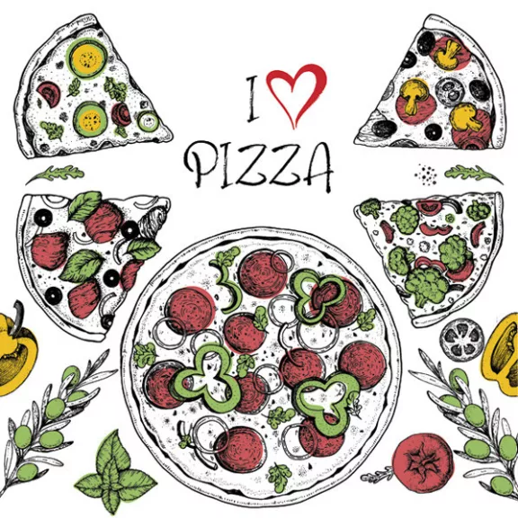 Pizza Love szalvéta 20 db-os 33x33 cm Pizza Love szalvéta 20 db-os 33x33 cm