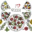 Pizza Love szalvéta 20 db-os 33x33 cm