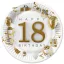 Happy Birthday 18 Gold Motifs papírtányér 8 db-os 18 cm