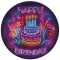 Happy Birthday Neon Cake papírtányér 8 db-os 18 cm