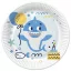 Happy Birthday Blue Shark papírtányér 8 db-os 22,7 cm