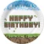 Happy Birthday Pixel Block papírtányér 8 db-os 22,7 cm