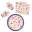 Watercolor Flowers, Virág party szett 36 db-os 23 cm-es tányérral
