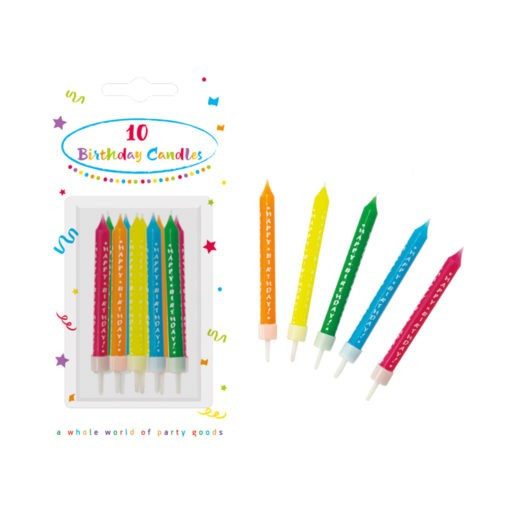Happy Birthday Colorful tortagyertya, gyertya szett 10 db-os
