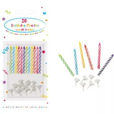 Színes Rainbow tortagyertya, gyertya szett 20 db-os