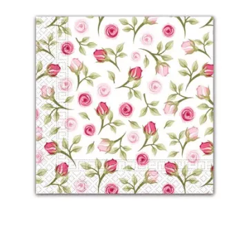 Rózsás Romantic Roses szalvéta 20 db-os 33x33 cm
