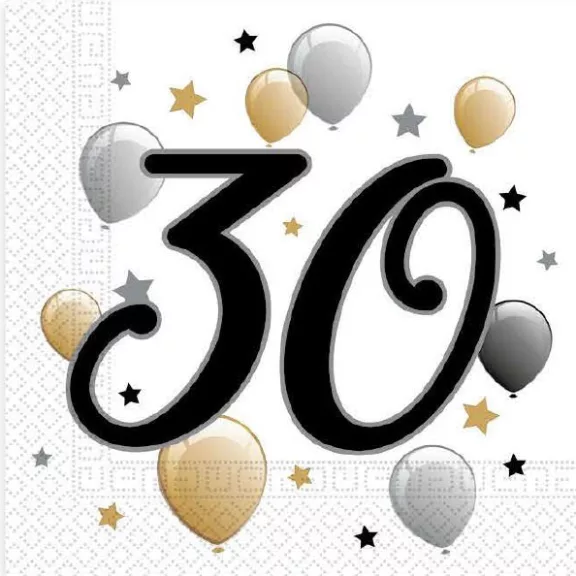 Happy Birthday 30 Milestone szalvéta 20 db-os 33x33 cm Happy Birthday 30 Milestone szalvéta 20 db-os 33x33 cm
