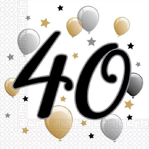 Happy Birthday 40 Milestone szalvéta 20 db-os 33x33 cm Happy Birthday 40 Milestone szalvéta 20 db-os 33x33 cm