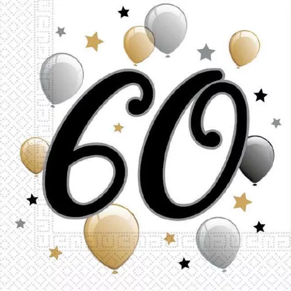 Happy Birthday 60 Milestone szalvéta 20 db-os 33x33 cm Happy Birthday 60 Milestone szalvéta 20 db-os 33x33 cm