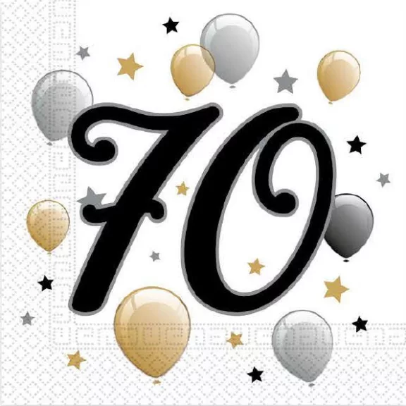 Happy Birthday 70 Milestone szalvéta 20 db-os 33x33 cm Happy Birthday 70 Milestone szalvéta 20 db-os 33x33 cm