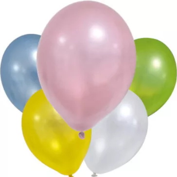 Színes Pastel Metallic léggömb, lufi 8 db-os