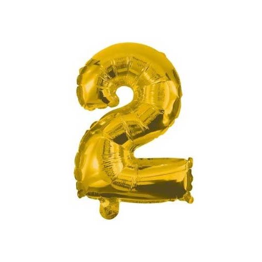 Arany Gold mini 2-es szám fólia lufi 32 cm