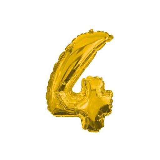 Arany Gold mini 4-es szám fólia lufi 33 cm