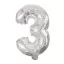 Mini 3-as Silver szám Fólia lufi 31 cm