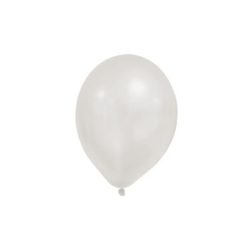 Metallic White Pastel léggömb, lufi 8 db-os