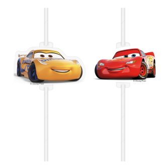 Disney Verdák Arena Race papír szívószál, 4 db-os szett