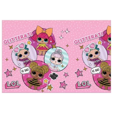 LOL Surprise Glitterati műanyag asztalterítő 120x180 cm