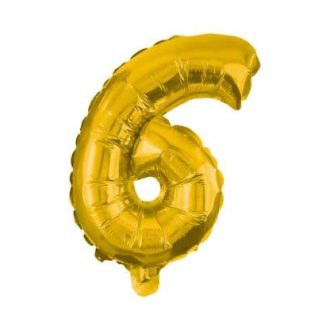 Arany Gold óriás 6-os szám fólia lufi 85 cm