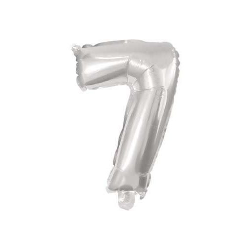 Óriás 7-es Silver szám fólia lufi 85 cm