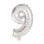 Óriás 9-es szám Silver Fólia lufi 85 cm