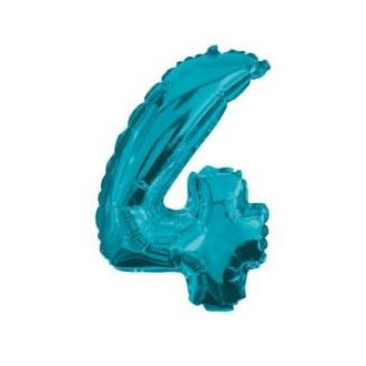 Mini 4-es Blue szám fólia lufi 32 cm