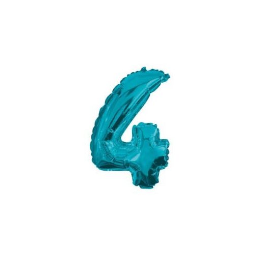 Mini 4-es Blue szám fólia lufi 32 cm