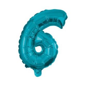 Mini 6-os Blue szám Fólia lufi 32 cm