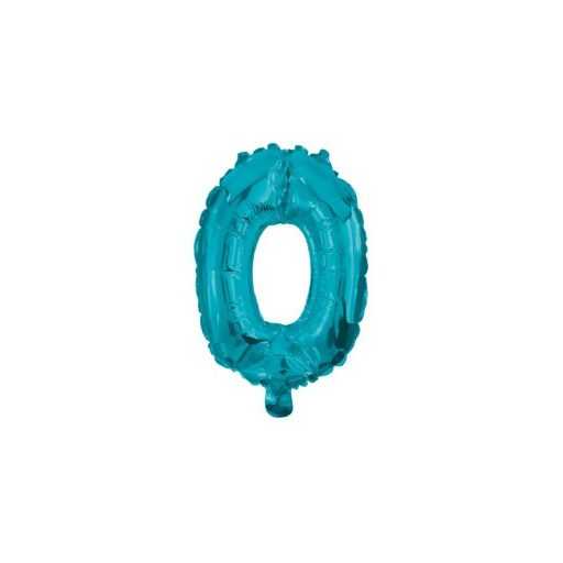 Mini 0-ás Blue szám Fólia lufi 32 cm