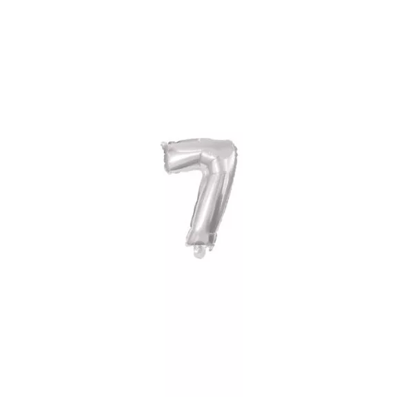 Ezüst Silver 7-es szám fólia lufi 10 cm Ezüst Silver 7-es szám fólia lufi 10 cm