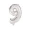 Ezüst Silver 9-es szám fólia lufi 10 cm