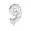 Ezüst Silver 9-es szám fólia lufi 10 cm