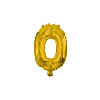 Arany Gold 0-ás szám fólia lufi 10 cm