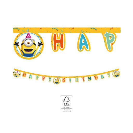 Minyonok The Rise of Gru Happy Birthday felirat FSC 2 m