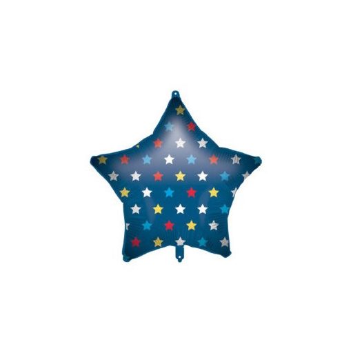 Csillag Blue Star fólia lufi 46 cm