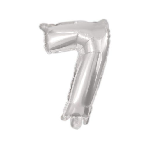 Ezüst Silver 7-es szám fólia lufi 95 cm