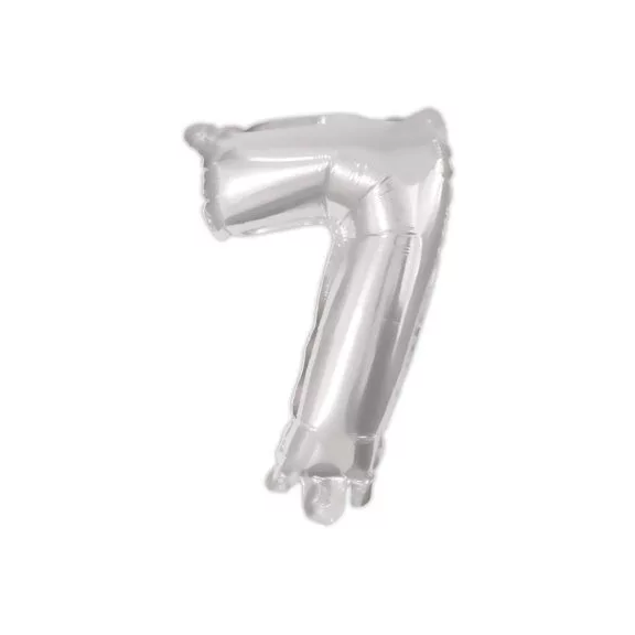 Ezüst Silver 7-es szám fólia lufi 95 cm Ezüst Silver 7-es szám fólia lufi 95 cm