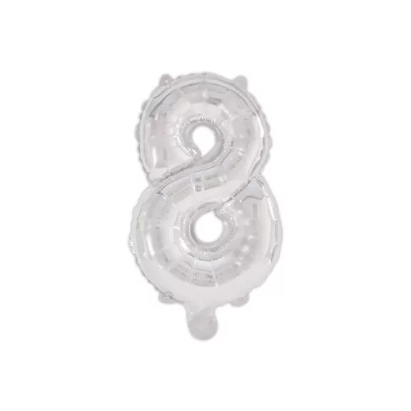 Ezüst Silver 8-as szám fólia lufi 95 cm Ezüst Silver 8-as szám fólia lufi 95 cm
