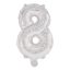 Ezüst Silver 8-as szám fólia lufi 95 cm