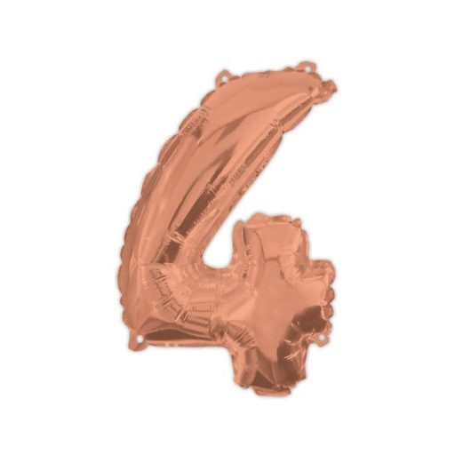 Színes Rose Gold 4-es szám fólia lufi 95 cm