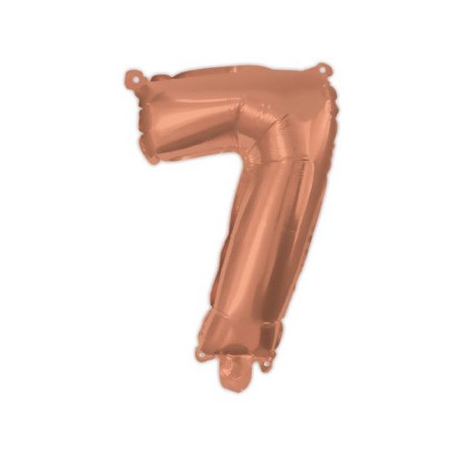 Színes Rose Gold 7-es szám fólia lufi 95 cm