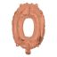 Színes Rose Gold 0-ás szám fólia lufi 95 cm