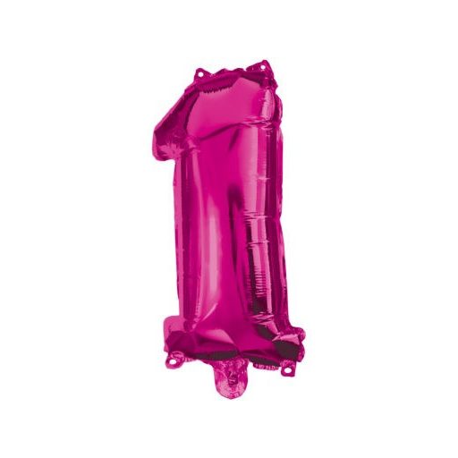Rózsaszín Hot Pink 1-es szám fólia lufi 95 cm